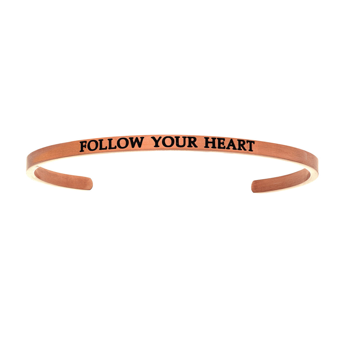 Intuitions Stainless Steel FOLLOW YOUR HEART Diamond Accent Cuff Bangle Bracelet
