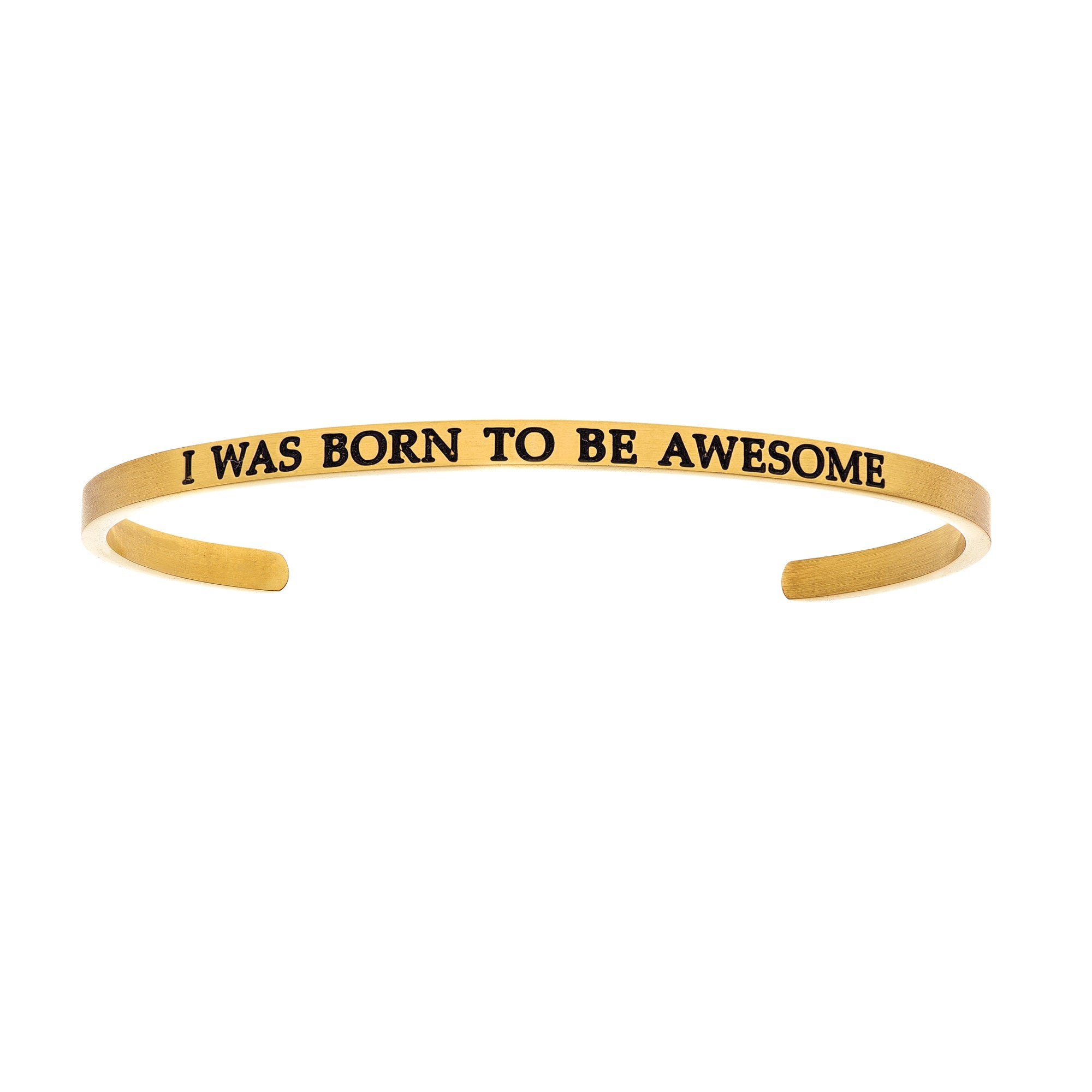 Intuitions Stainless Steel I WAS BORN TO BE AWESOME Diamond Accent Cuff Bangle Bracelet