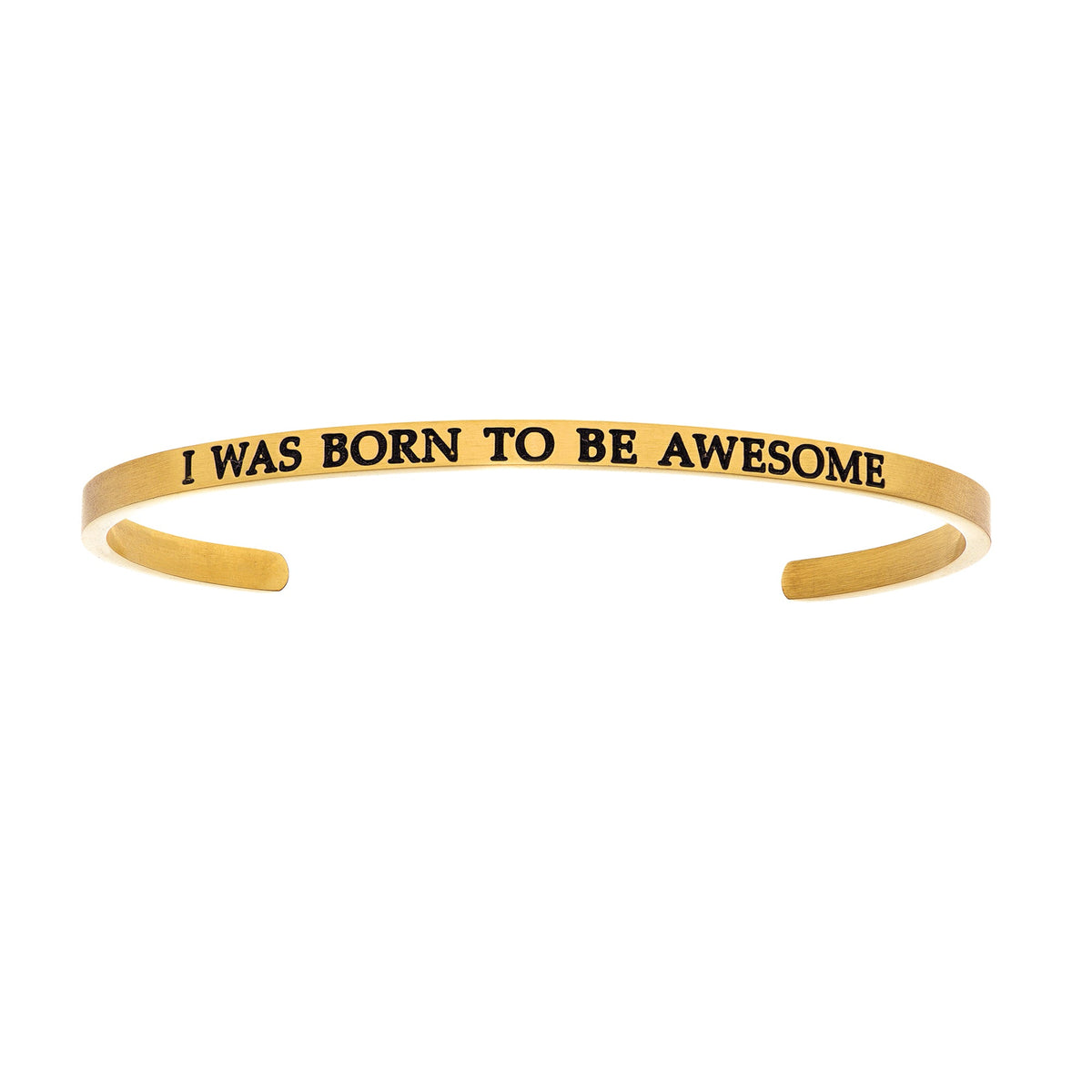 Intuitions Stainless Steel I WAS BORN TO BE AWESOME Diamond Accent Cuff Bangle Bracelet