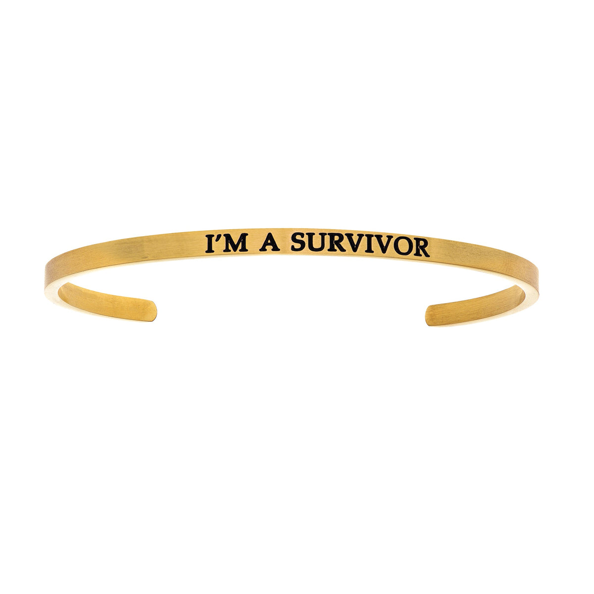 Intuitions Stainless Steel I’?????????M A SURVIVOR Diamond Accent Cuff Bangle Bracelet