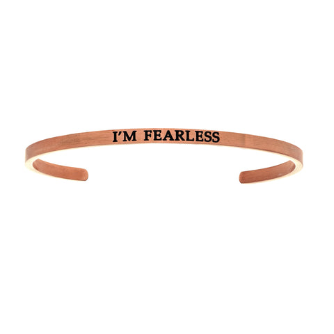 Intuitions Stainless Steel I’?????????M FEARLESS Diamond Accent Cuff Bangle Bracelet