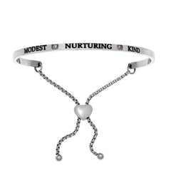 Intuitions Stainless Steel Modest, Nurturing, Kind June Lite Purple Birthstone Bangle Bracelet
