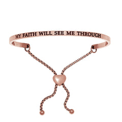 Intuitions Stainless Steel My Faith Will See Me Through Bangle Bracelet