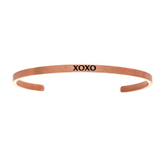 Intuitions Stainless Steel XOXO Diamond Accent Cuff Bangle Bracelet