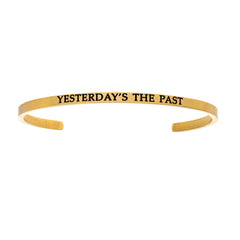 Intuitions Stainless Steel YESTERDAY'S THE PAST Diamond Accent Cuff Bangle Bracelet