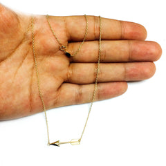 10K Yellow Gold Arrow Pendant Necklace, 18"