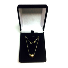 Äkta guld Puffed Heart Pendant Halsband, 18" fina designersmycken för män och kvinnor