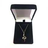 10K Yellow Gold Cubic Zirconia Snake Pendant Necklace, 18"