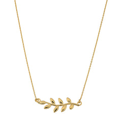 10K gult guld olivbladshängande halsband, 18" fina designersmycken för män och kvinnor