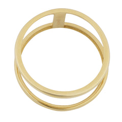 10k gul guld høj polsk bar dobbelt ring fine designer smykker til mænd og kvinder
