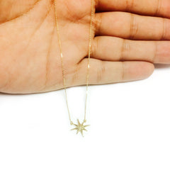 10K gul guld North Star Pendant halskæde, 18" fine designer smykker til mænd og kvinder