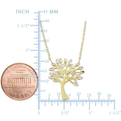 Pendentif arbre de vie en or tricolore 10K sur collier réglable de 17 à 18 pouces, bijoux de créateur fins pour hommes et femmes