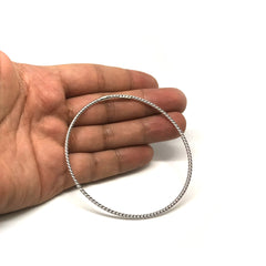 10 k Vitguld Twisted Cable Damarmband, 8" fina designersmycken för män och kvinnor