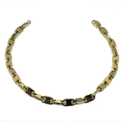 14k Yellow Gold Oval Link Mens Bracelet, 8.25" fine designer jewelry for men and women