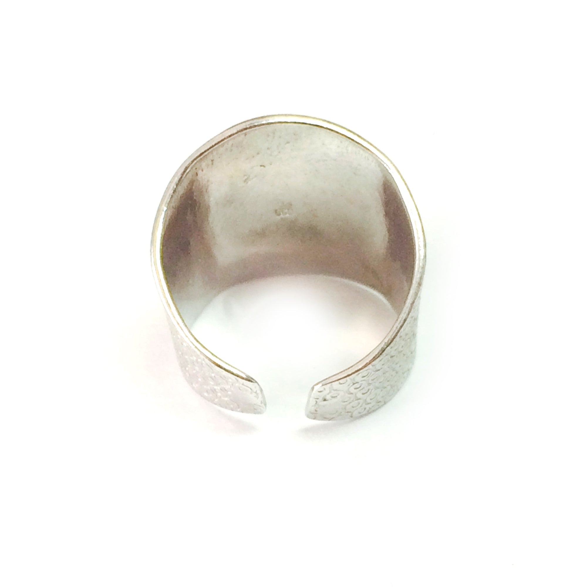 Sterling sølv rhodineret syntetisk blå opal ring, størrelse 6 fine designer smykker til mænd og kvinder