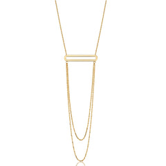14K gult guld Oval barhänge med lagerkedja 18" halsband fina designersmycken för män och kvinnor