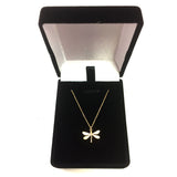 14K Yellow Gold Dragonfly Pendant Necklace, 18"