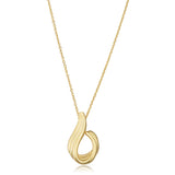 14k Yellow Gold Swoop Pendant Adjustable Necklace, 18"
