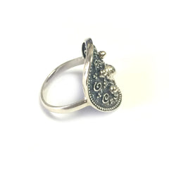 Sterling sølv byzantinsk stil rund ring fine designer smykker til mænd og kvinder