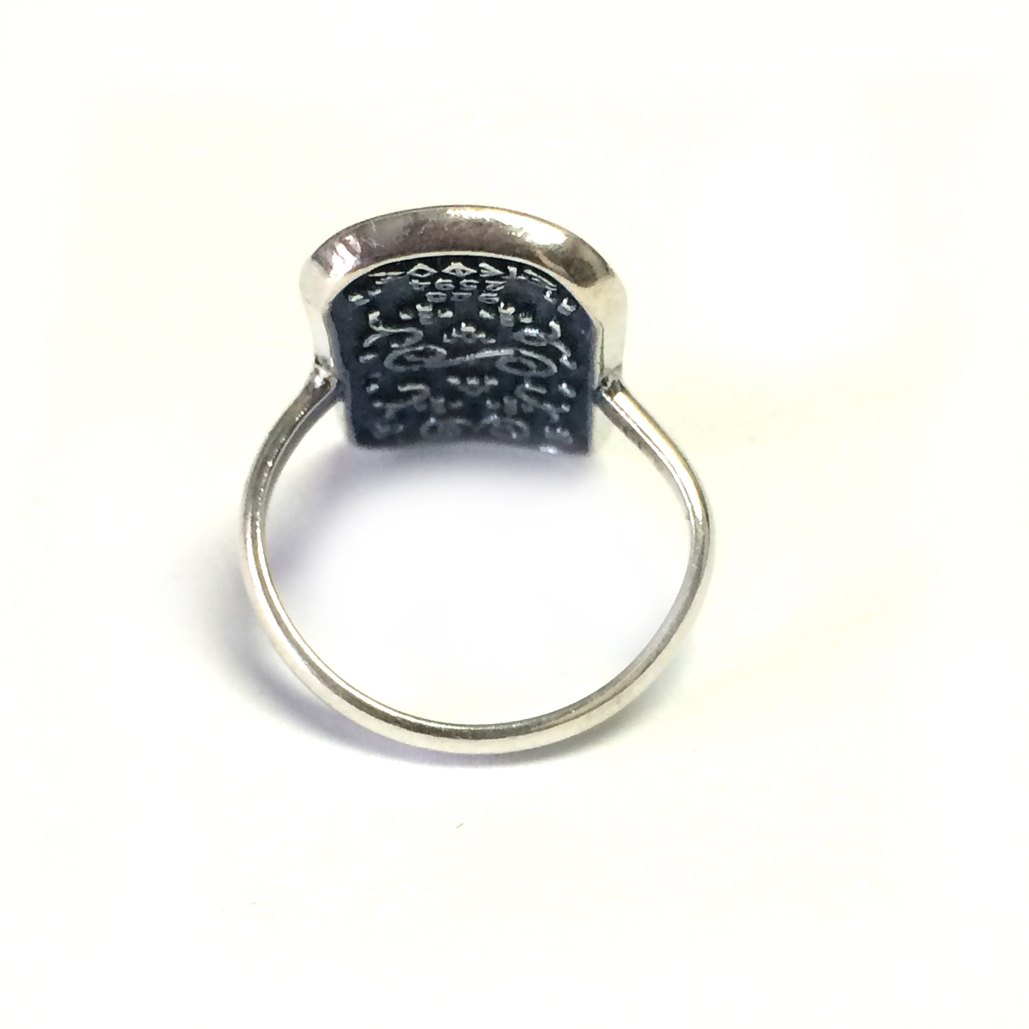 Rechteckiger Ring aus Sterlingsilber im byzantinischen Stil, feiner Designerschmuck für Männer und Frauen