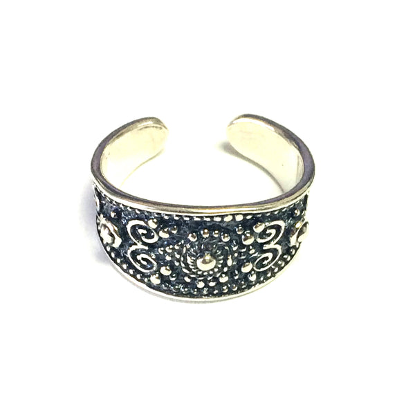 Sterling Silver Byzantine Adjustable Band Ring