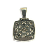 Oxidized Sterling Silver Byzantine Style Square Pendant