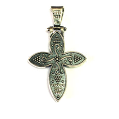 Oxideret Sterling Sølv Byzantinsk Stil Cross Pendant fine designer smykker til mænd og kvinder