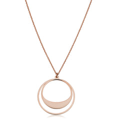 14k Rose Gold Graduated Circles Pendant Adjustable Necklace, 18"