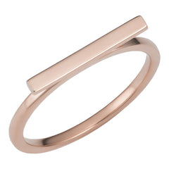 Anillo de barra horizontal de 2 mm de oro rosa de 14 quilates, joyería fina de diseño para hombres y mujeres