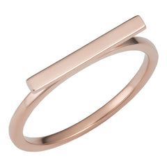 Anello con barra orizzontale in oro rosa 14 carati da 2 mm, gioielli di design per uomini e donne