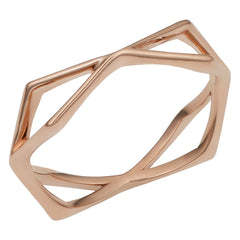 Anello a forma geometrica in oro rosa 14k, gioielli di design per uomini e donne