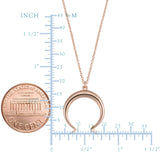 14K Gold Crescent Moon Pendant Necklace, 18"