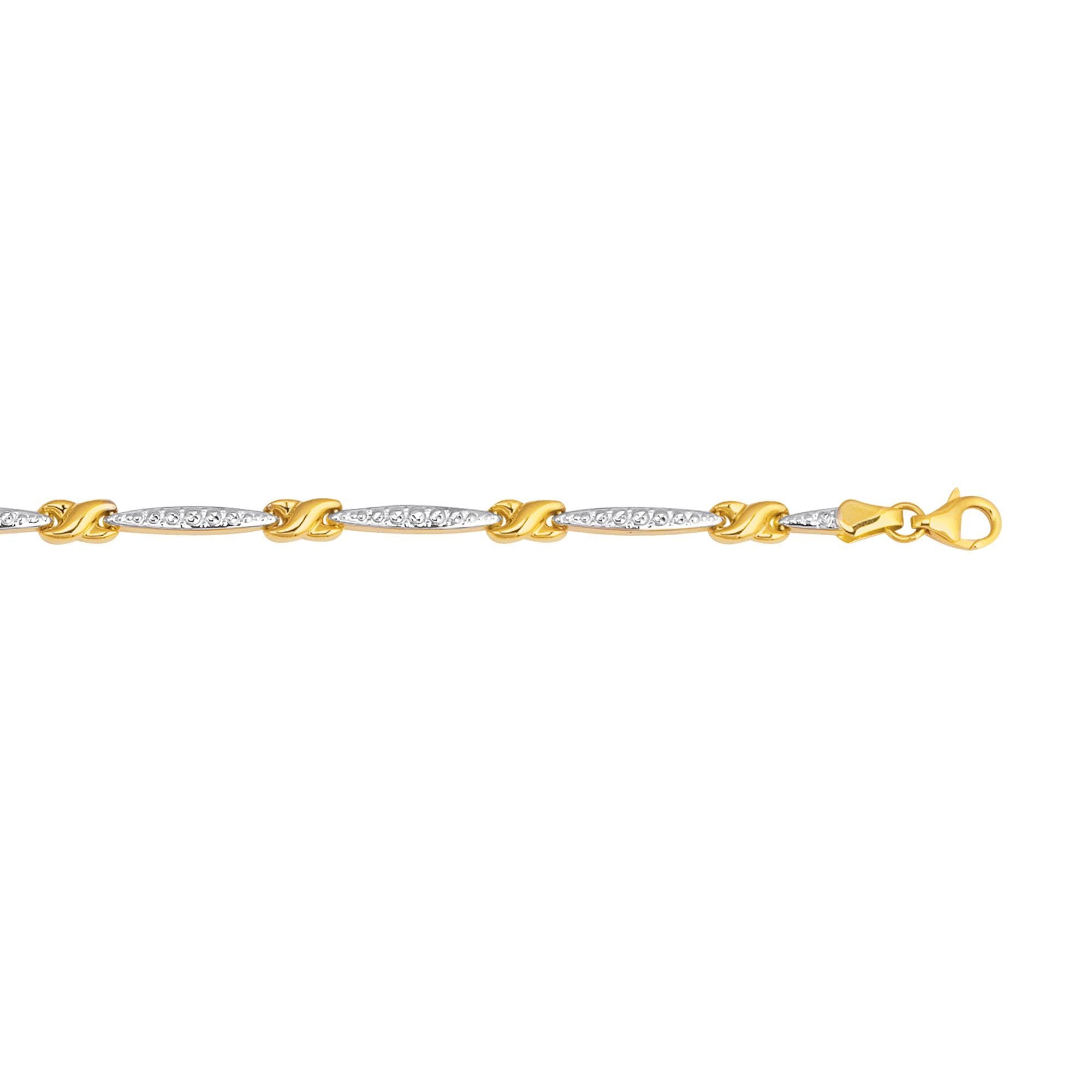 Bracelet fantaisie à maillons en forme de poire en or jaune 14 carats, bijoux de créateurs fins de 7,25 pouces pour hommes et femmes