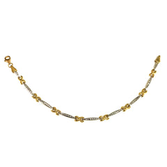 Bracelet fantaisie à maillons en forme de poire en or jaune 14 carats, bijoux de créateurs fins de 7,25 pouces pour hommes et femmes
