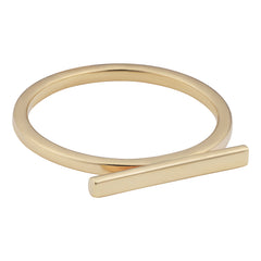14k Yellow Gold 2mm Horizontal Bar Ring fine designer jewelry for men and women
