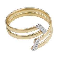 14k Two Tone Gold Double Bypass Ring