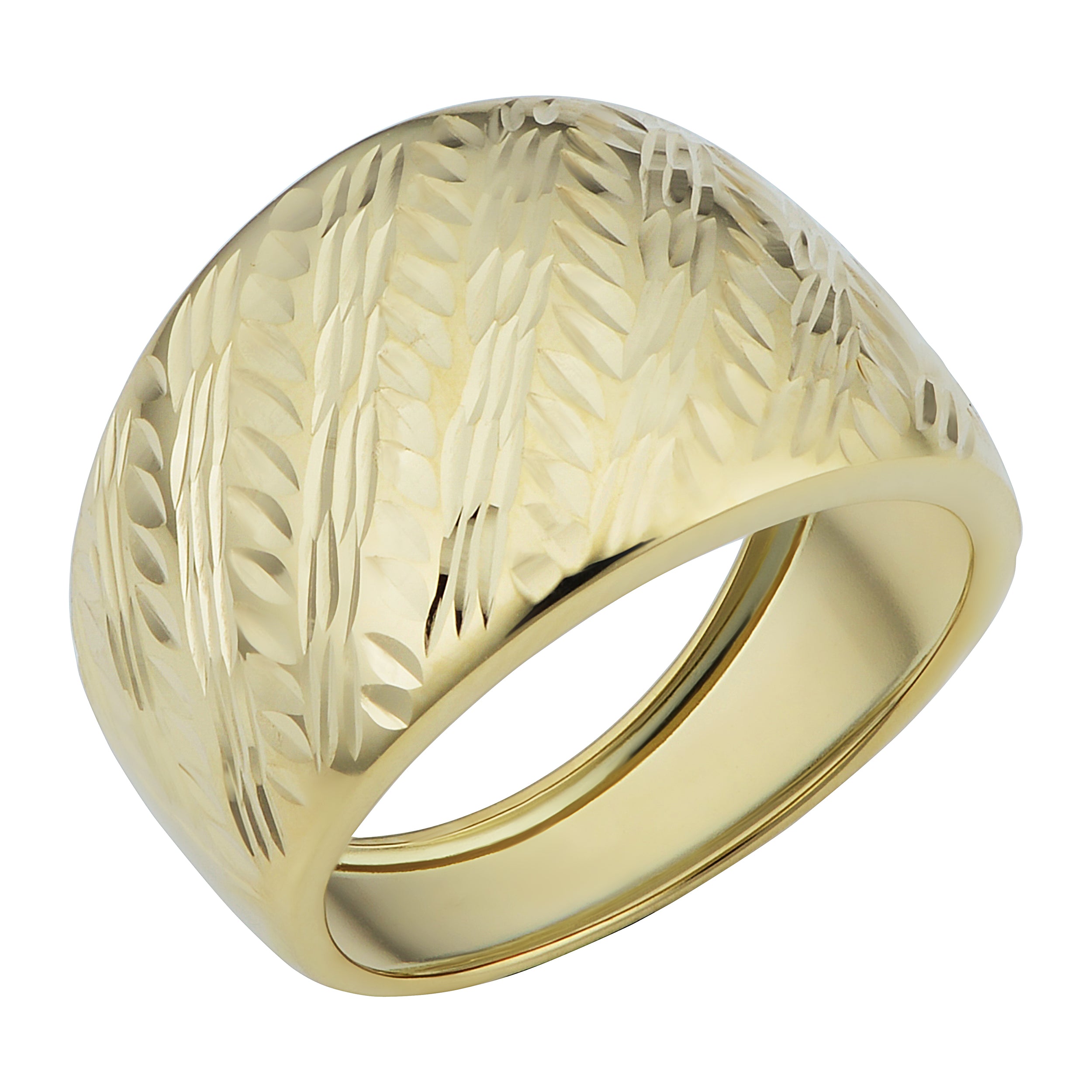 14k gult gull Diamond Cut Sigar Band Ring fine designer smykker for menn og kvinner