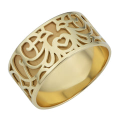 14k Yellow Gold 8.8mm Filigree Band Ring fine designer jewelry for men and women