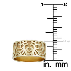 Anello a fascia in filigrana in oro giallo 14k da 8,8 mm, gioielli di design per uomini e donne