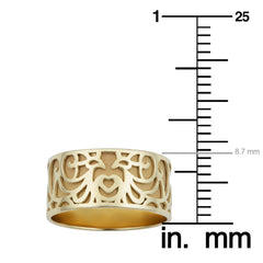 14k Yellow Gold 8.8mm Filigree Band Ring fine designer jewelry for men and women