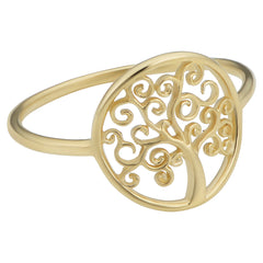 14k gult guld Tree of Life Ring fina designersmycken för män och kvinnor