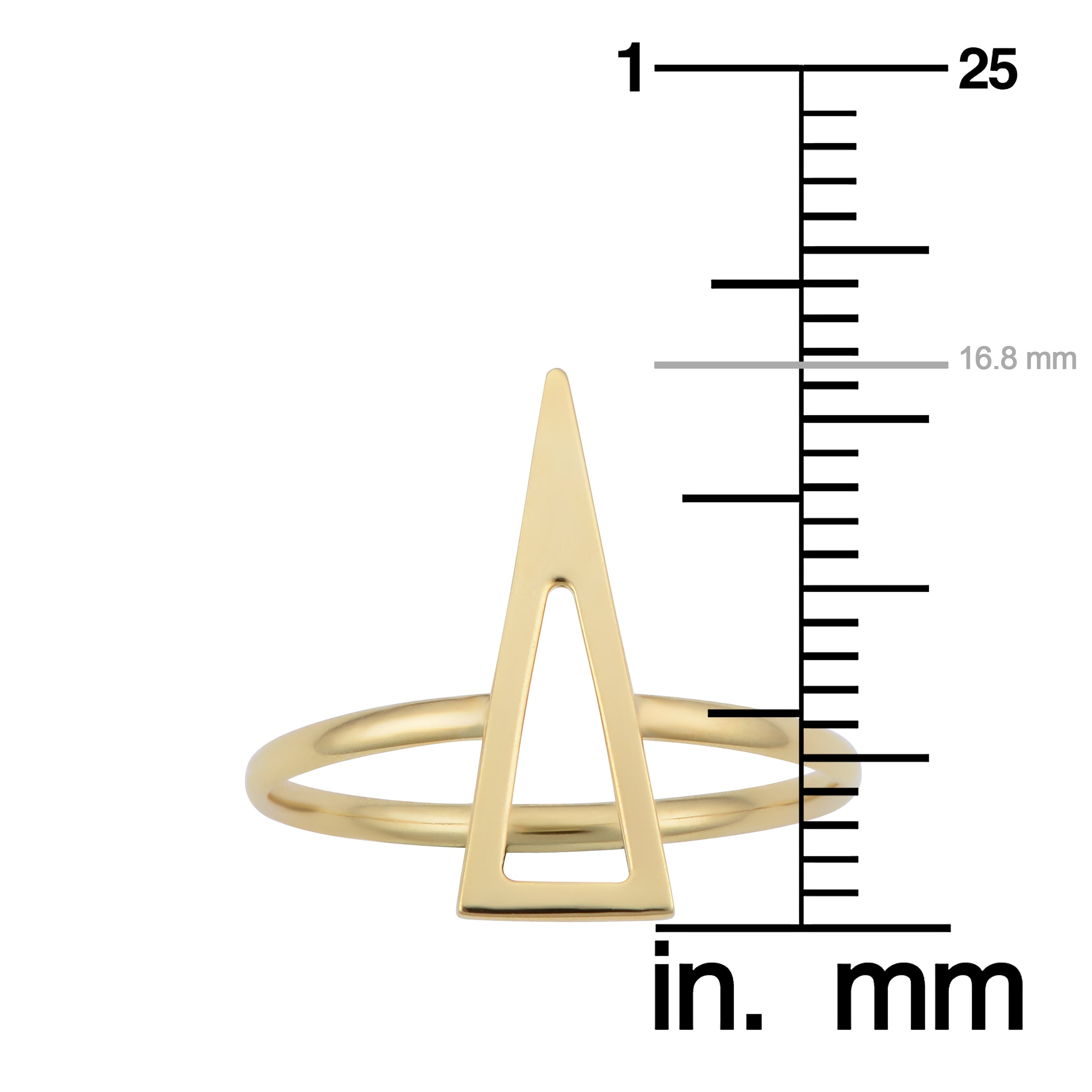 14k Yellow Gold Triangle Shape Ring