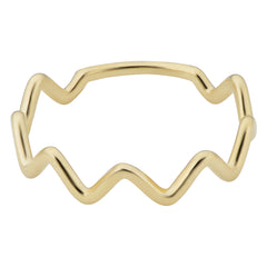 14k Yellow Gold Zigzag Curves Ring
