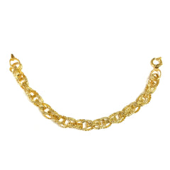 Bracelet fantaisie à maillons ovales en or jaune 14 carats, bijoux de créateurs fins de 7,25 pouces pour hommes et femmes