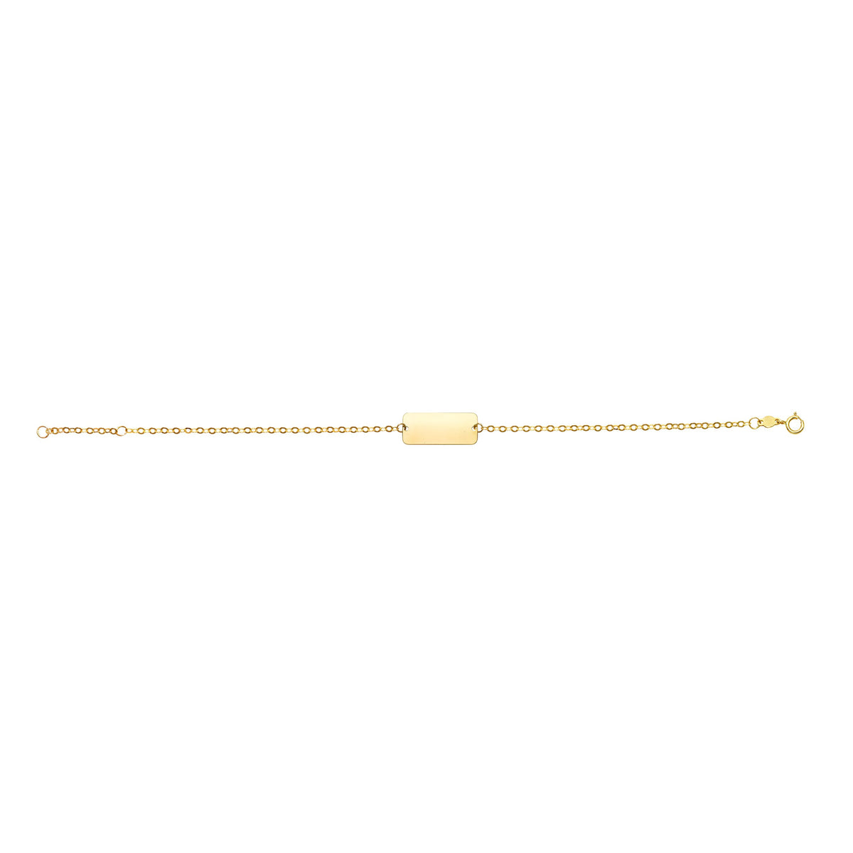 Bracelet fantaisie rectangulaire en or jaune 14 carats, bijoux de créateur de 7 pouces pour hommes et femmes