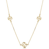 14k Yellow Gold 3D Cube Pendant Adjustable Necklace, 18"