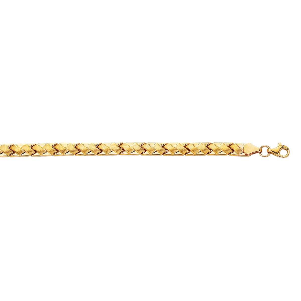 14 k gult gull vevd lenke Fancy armbånd, 7,25" fine designersmykker for menn og kvinner