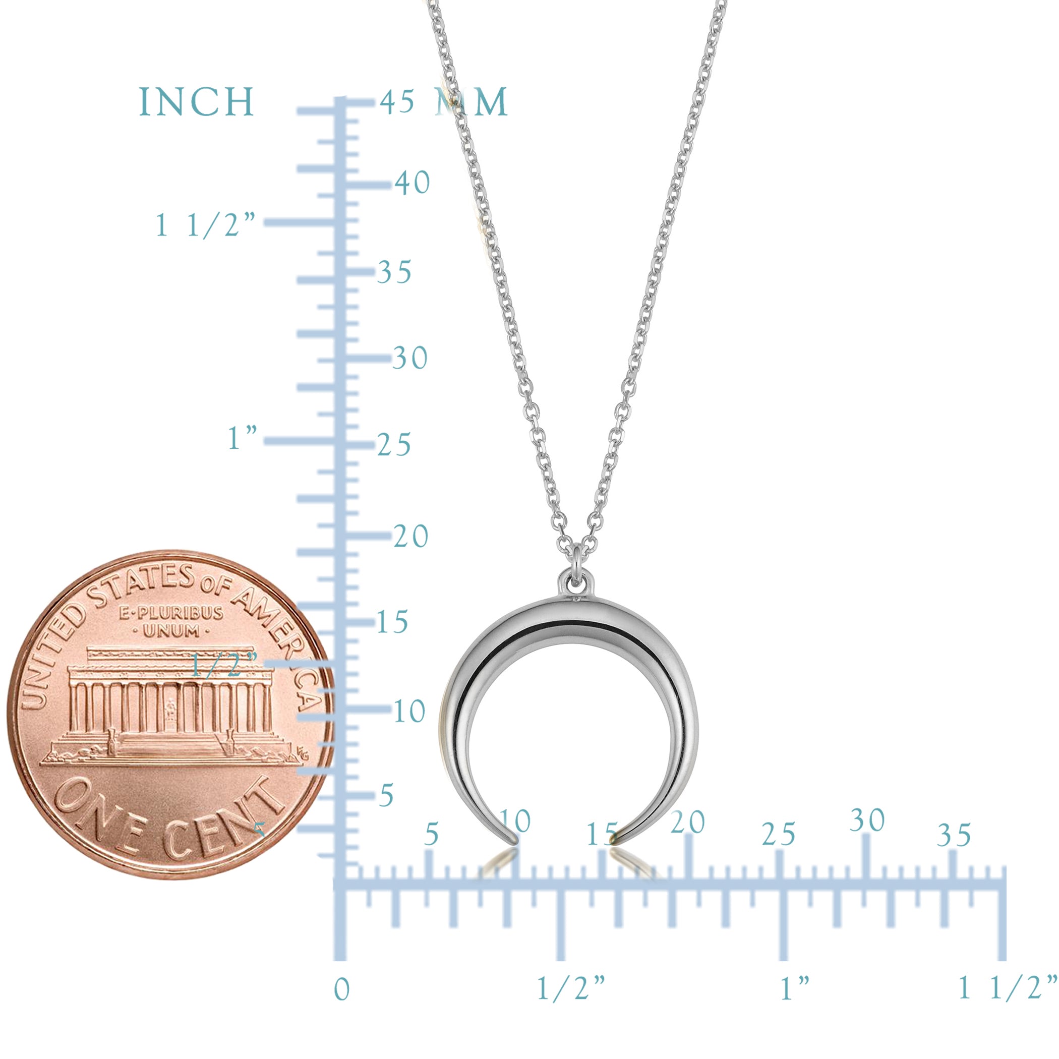 Halsband med 14K guld Crescent Moon Pendant, 18" fina designersmycken för män och kvinnor