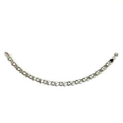 Bracelet à maillons en forme de cœur taillé en diamant blanc 14 carats, bijoux de créateurs fins de 7,25 pouces pour hommes et femmes