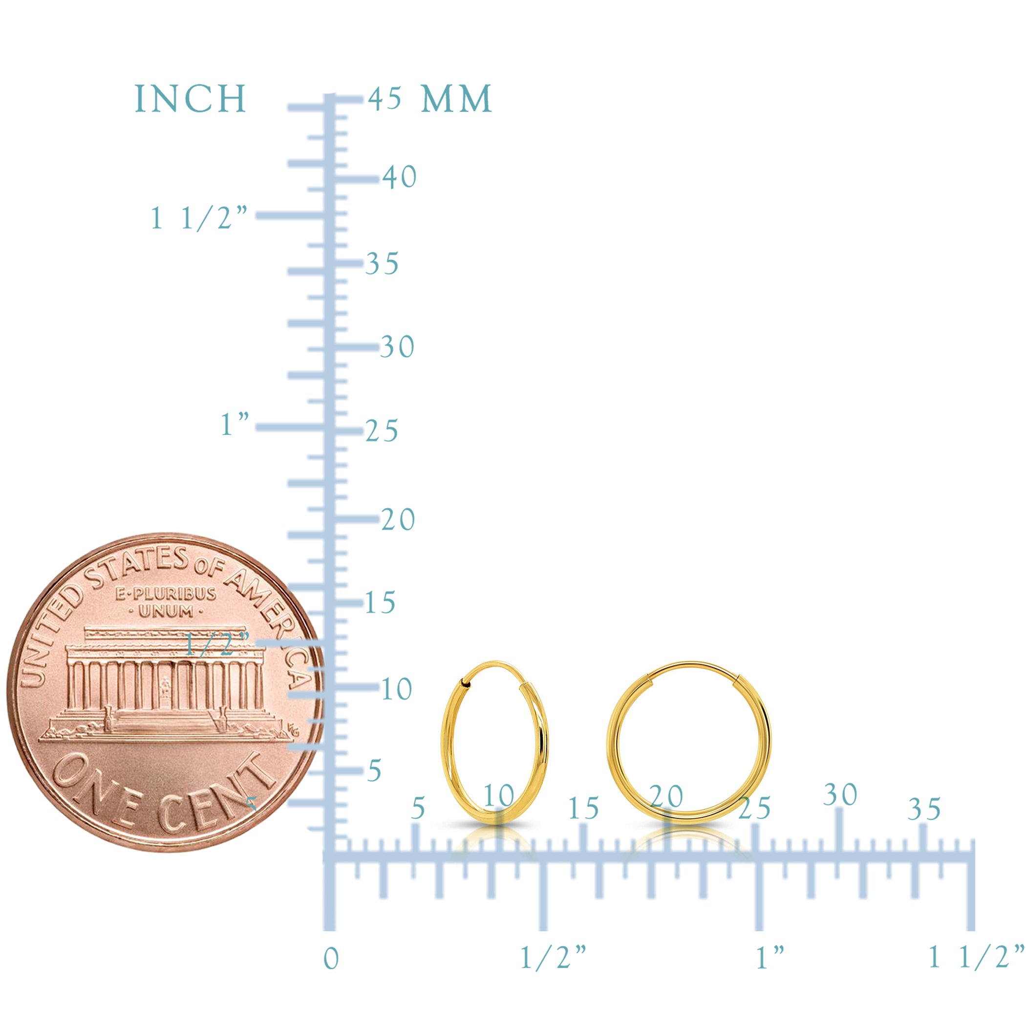 10 k gult guld glänsande ändlösa runda örhängen fina designersmycken för män och kvinnor